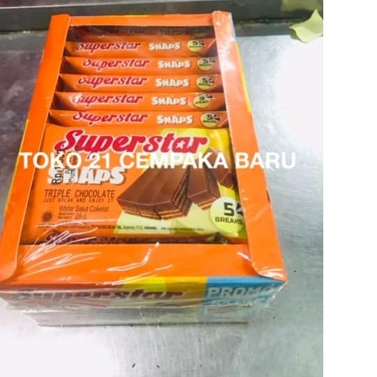 

♔ Superstar SNAPS 1 box isi 12 pcs |Biskuit Wafer Superstar Coklat Murah ✲