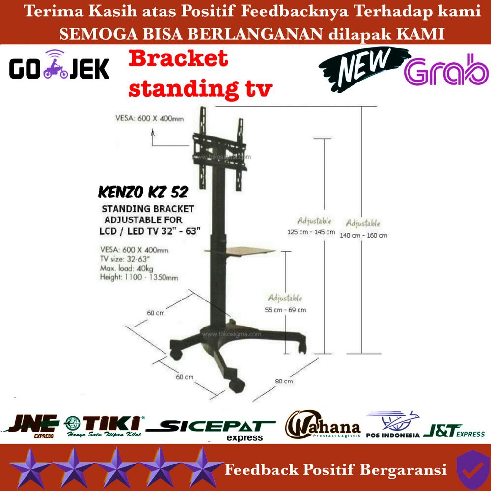 BRACKET STANDING LED TV KENZO KZ-52 FOR TV 32 - 63 INCH  lop6136