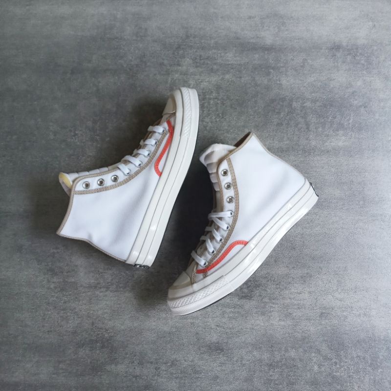 Converse Chuck 70 Recycled Binding Unisex Sneakers Shoes - White/String/White
