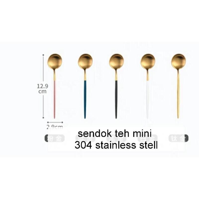 Sendok mini gold warna / sendok kecil / sendok teh gold