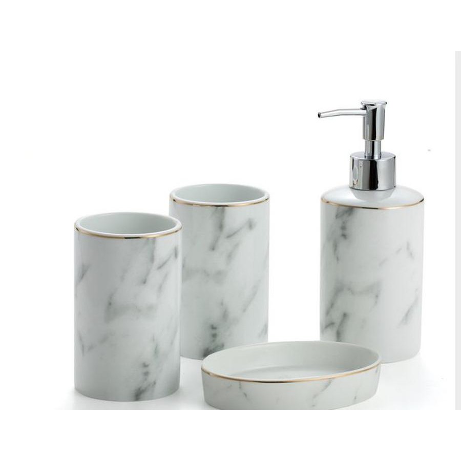 Rumah Tangga Marble Bathroom Set 4 Pcs Kamar Mandi Shopee Indonesia
