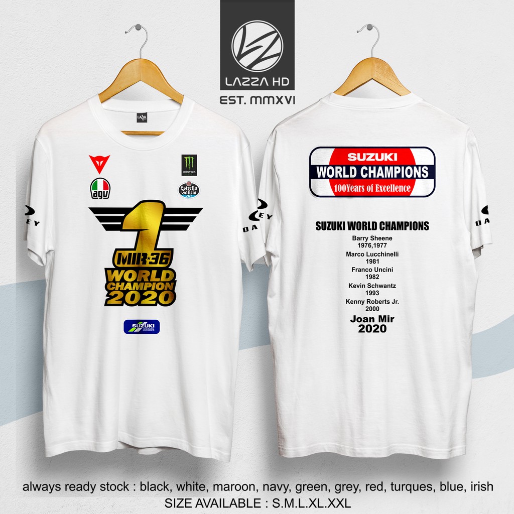 Kaos Baju Distro JOAN MIR SUZUKI MOTOGP CHAMPION JUARA DUNIA MIR 36 Terlaris