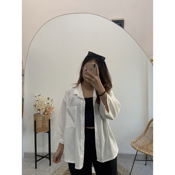 YURI linen shirt - kemeja wanita oversize