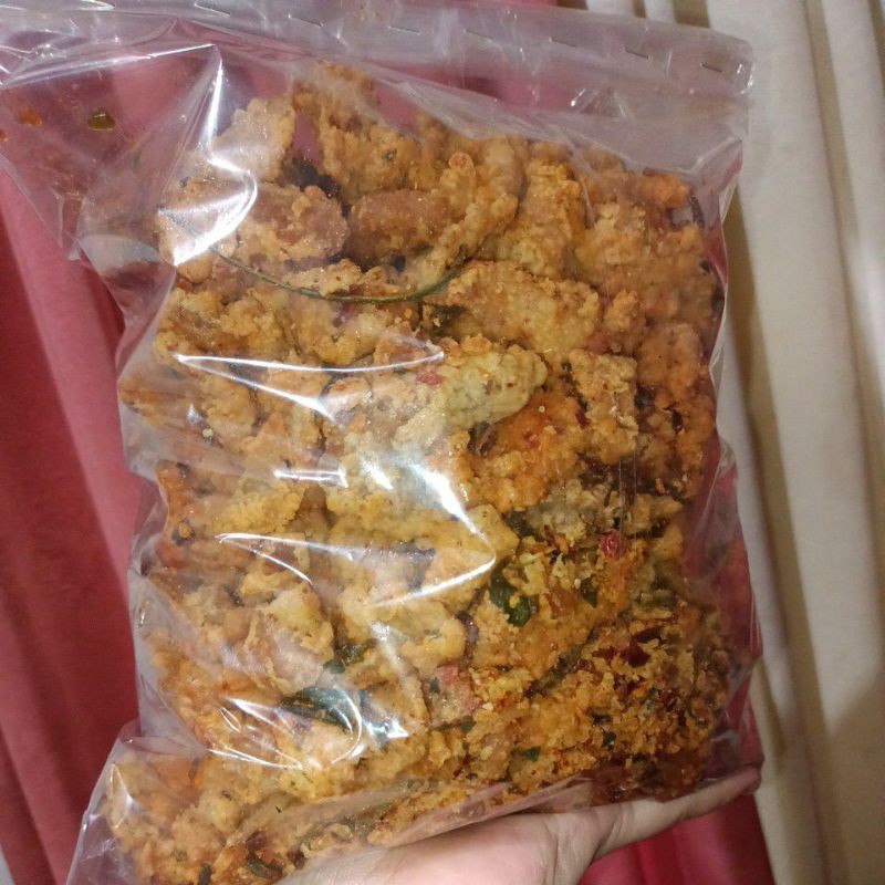 

kulit ayam Crispy pedas daun jeruk 1kg