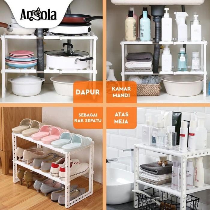 Angola E14 Rak Panci Bawah Wastafel Kitchen Rak Dapur Tempat Bumbu Terlaris