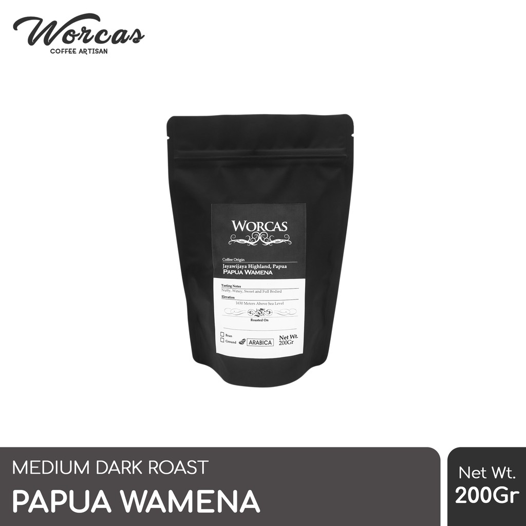 

WORCAS Kopi Arabika Papua Wamena 200 Gram - Medium Dark Roast