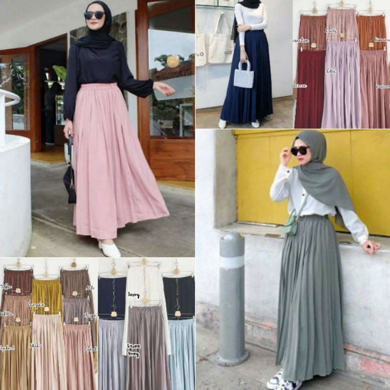 [ best seller ] aretha pleated skirt / rok plisket premium