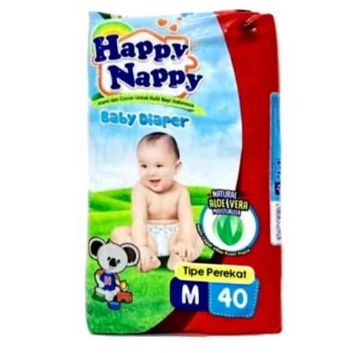 Happy Nappy Diapers M 40// Panpers Happy Nappy Perekat Ukuran M 40