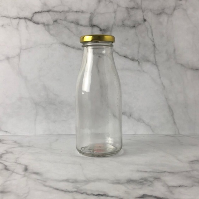 Botol Kaca Tutup Stainless 250 mL Juice Milk Bottle Botol Kaca Tutup Stainless 250 mL Juice Milk Bottle