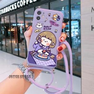 OMN.21Jl22y– [UV06] Softcase Macaron Karakter + Tali For Oppo A15 A16 A5S - Kesing AA3S A52 A54 - Ca