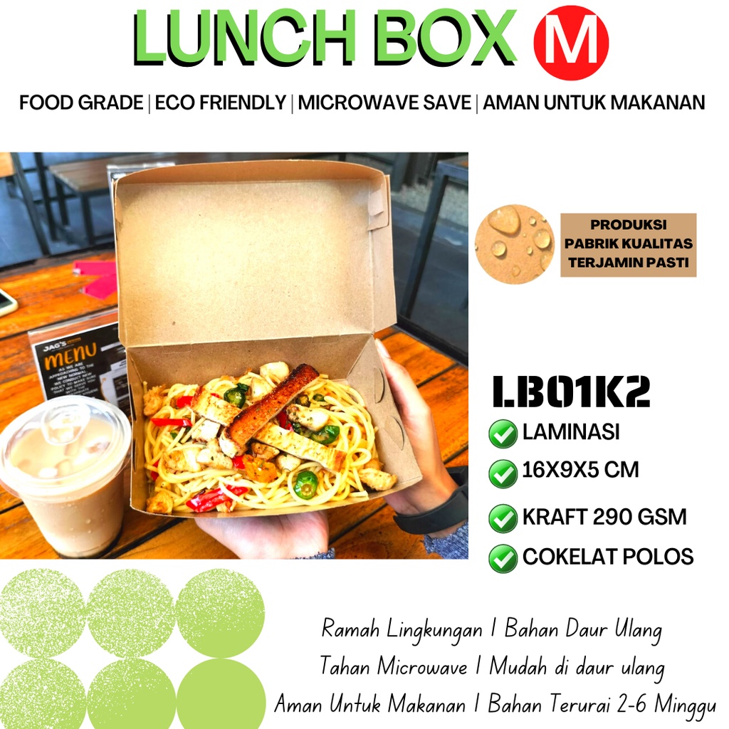 Paper Lunch Box Medium Lunch Box Medium (LB1K2-Laminasi)