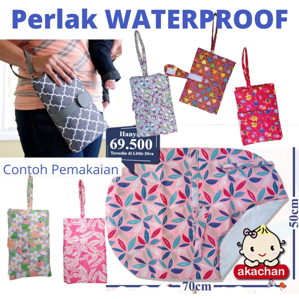 Perlak Bayi Waterproof Model Dompet Lipat PERLAK LIPAT TRAVEL diaper changing clutch Motif Cantik alas ompol bisa dilipat praktis