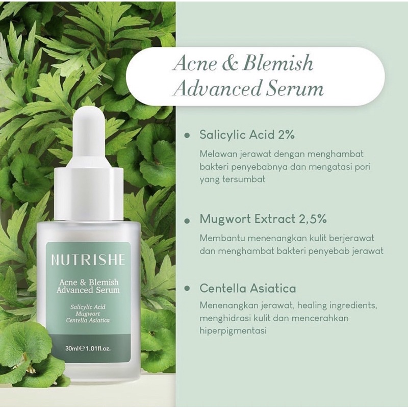 new Nutrishe Serum Acne &amp; Blemish Advenced BPOM - Nutrishe Acne &amp; Blemish Advenced 30ml