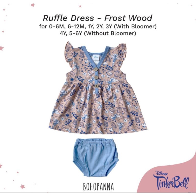 Ruffle Dress Disney Bohopanna 0-6M sampai 5-6Y B21