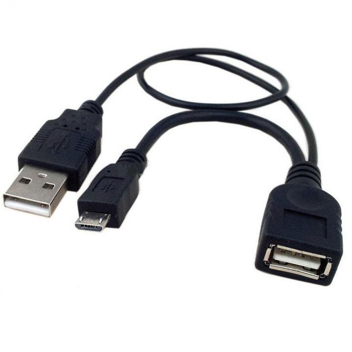 Kabel cable OTG Micro USB to USB Male and Female Black Hitam Android