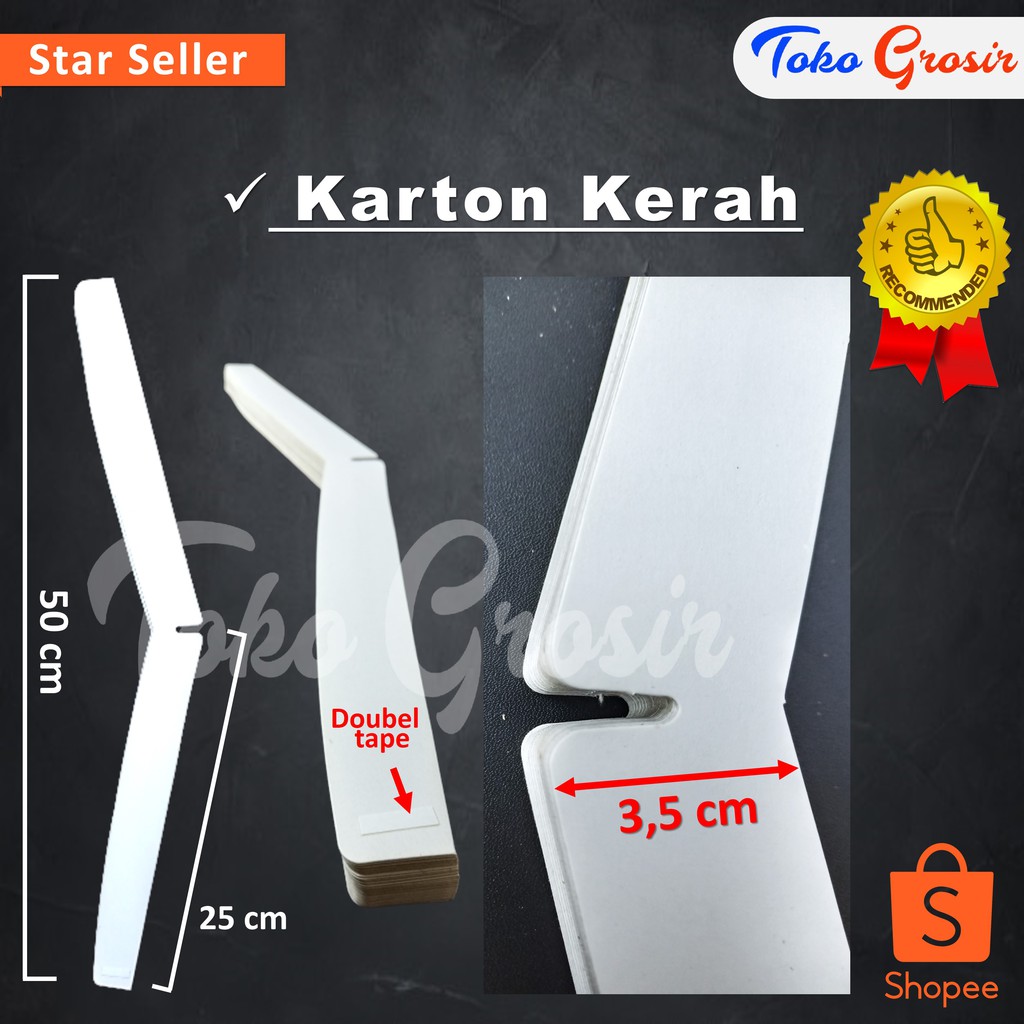 KARTON KERAH / KARTON KERAH KEMEJA / KARTON KEMEJA LAUNDRY UKURAN 3.5 X 50 CM ISI 100 PCS