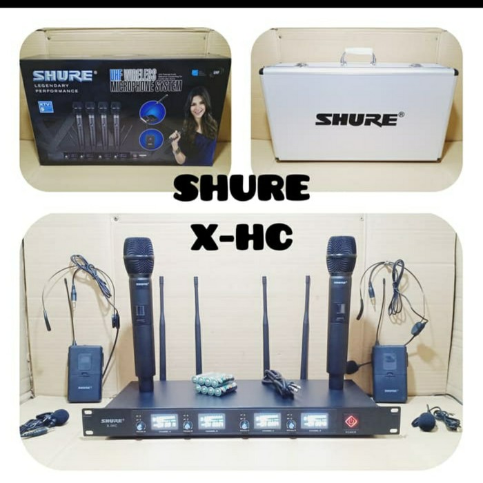 mic wireless shure x ihc 4 pcs pegang jepit headset microphone wireles xihc 4 buah handel clip on