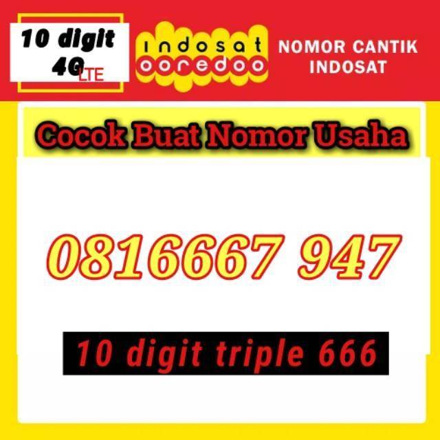 Indosat 10digit triple 666