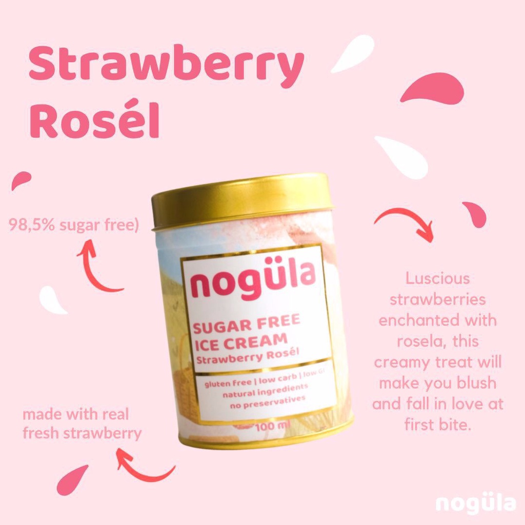

Strawberry Rosel Sugar Free Ice Cream • Es Krim Tanpa Gula Nogula