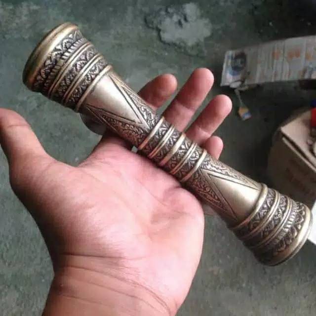 Handle Pintu / Gagang Pintu Rumah Kuningan Antik Murah Motif Ukir 20cm