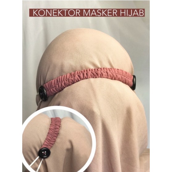 Konektor Masker Hijab Motif Polos Premium (warna random)