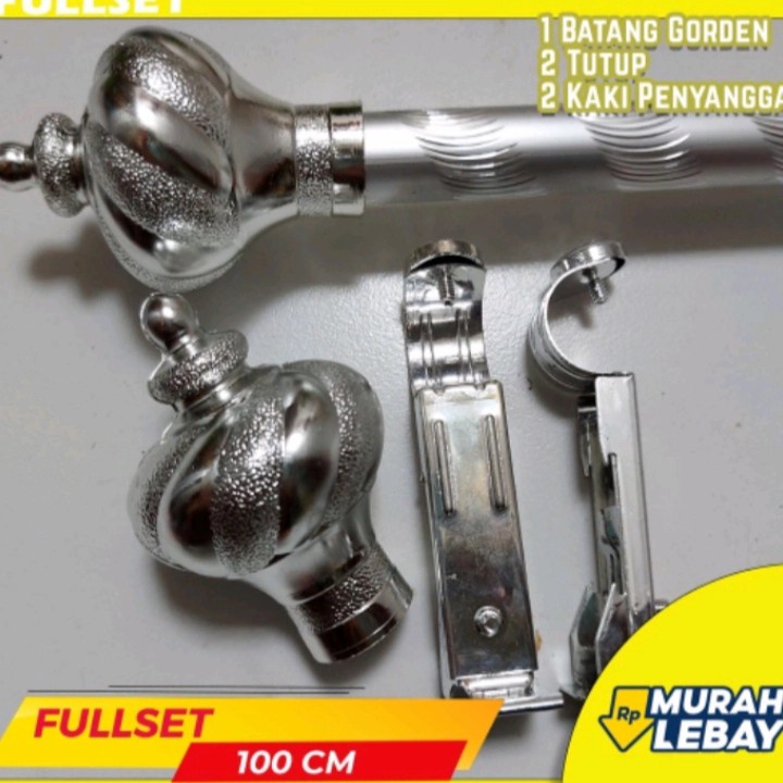 Batang Gorden 1M Tiang Gorden Full Set Besi Tirai Gorden 100 cm