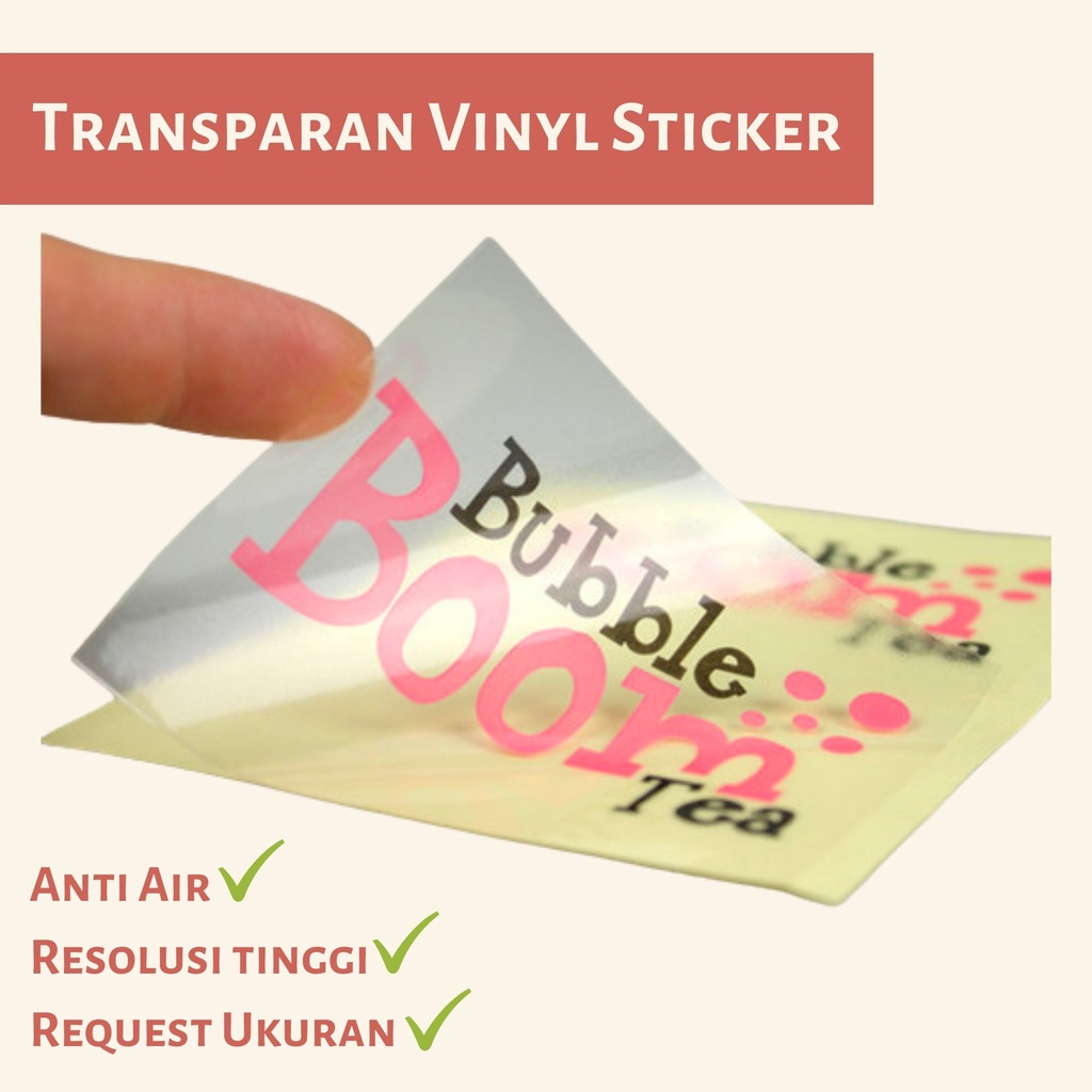 

Sticker Transparan Label Packing Makanan / Custom Stiker Segel Packing Box Hampers 15x10