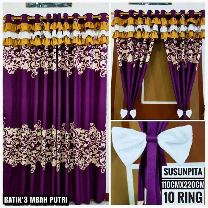 GORDEN RUMBAI SUSUN PITA SEMOKRING 10 MOTIF BATIK BELATRIK