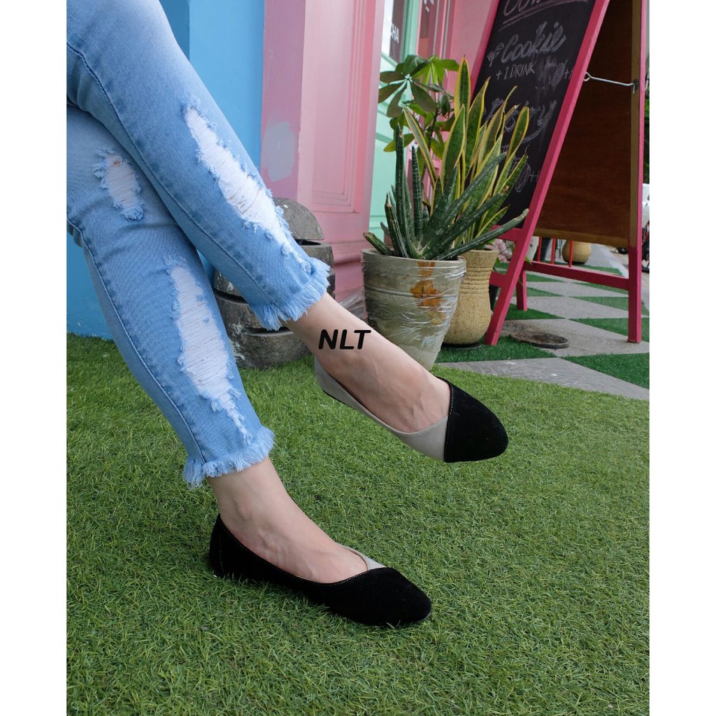 NunuLisaTan - Termurah Real Pic Flat shoes Wanita teplek balet casual