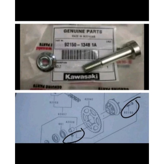 Baut gear belakang ninja r original