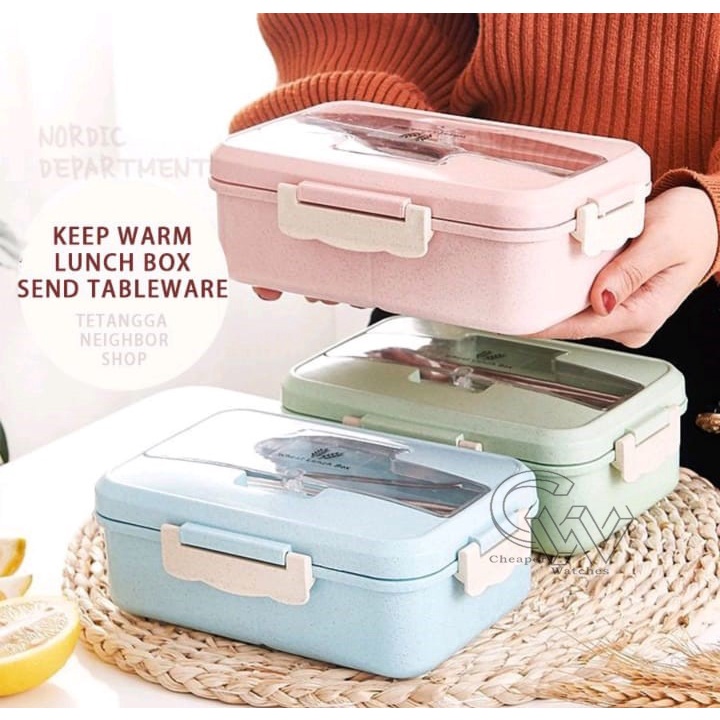 Cheaper-Lunch Box Set Kotak Bekal Makan Jerami Gandum kotak makan