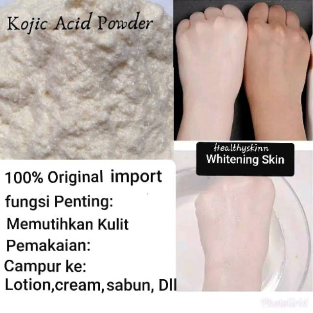 Kojic acid Murni 100% ORI import Pemutih Kulit Ketiak, Selangkangan