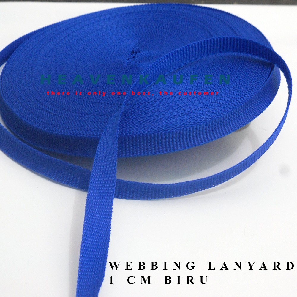 Tali Webbing Lanyard 1 cm Biru Harga Per Meter