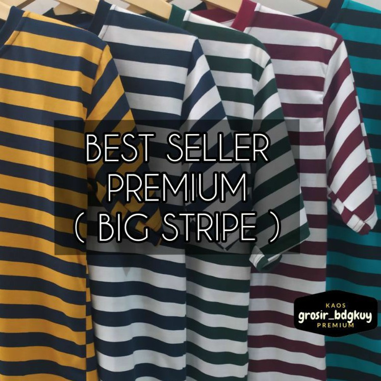 Kaos stripe pria dan wanita lengan pendek