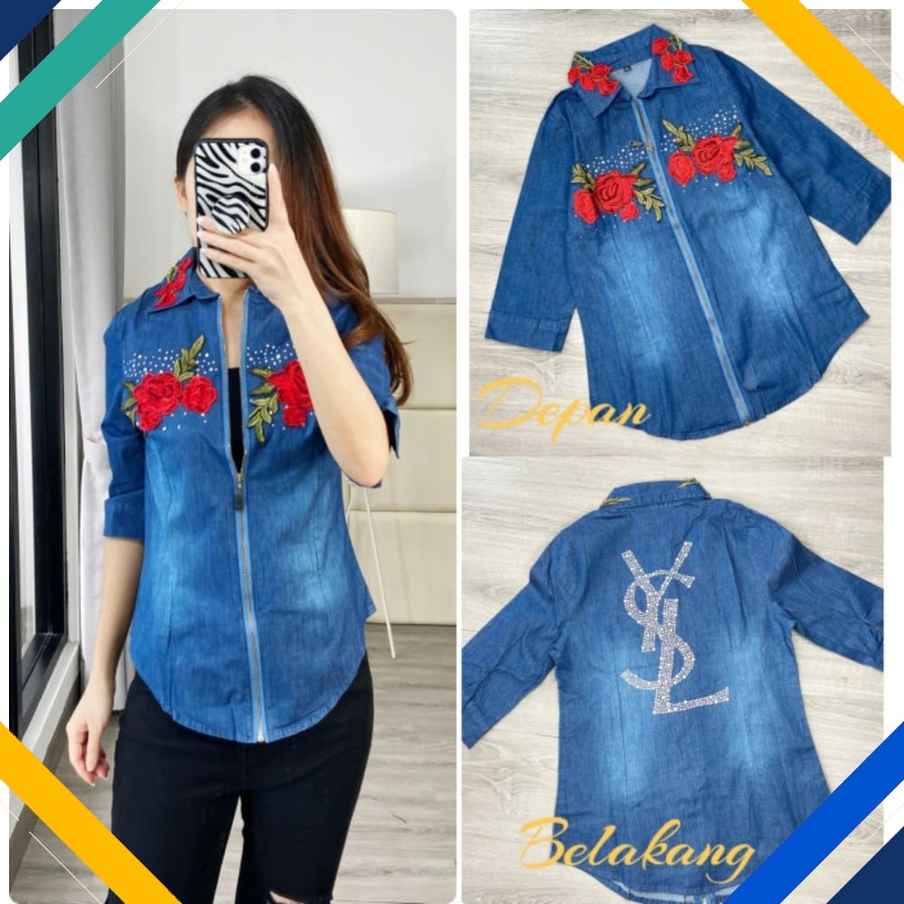 Kemej JeansYSL Biru Kekinian 0117 Premium UBV