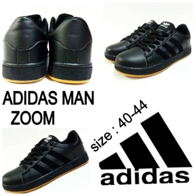 Sepatu sekolah adidas man zoom full black murah