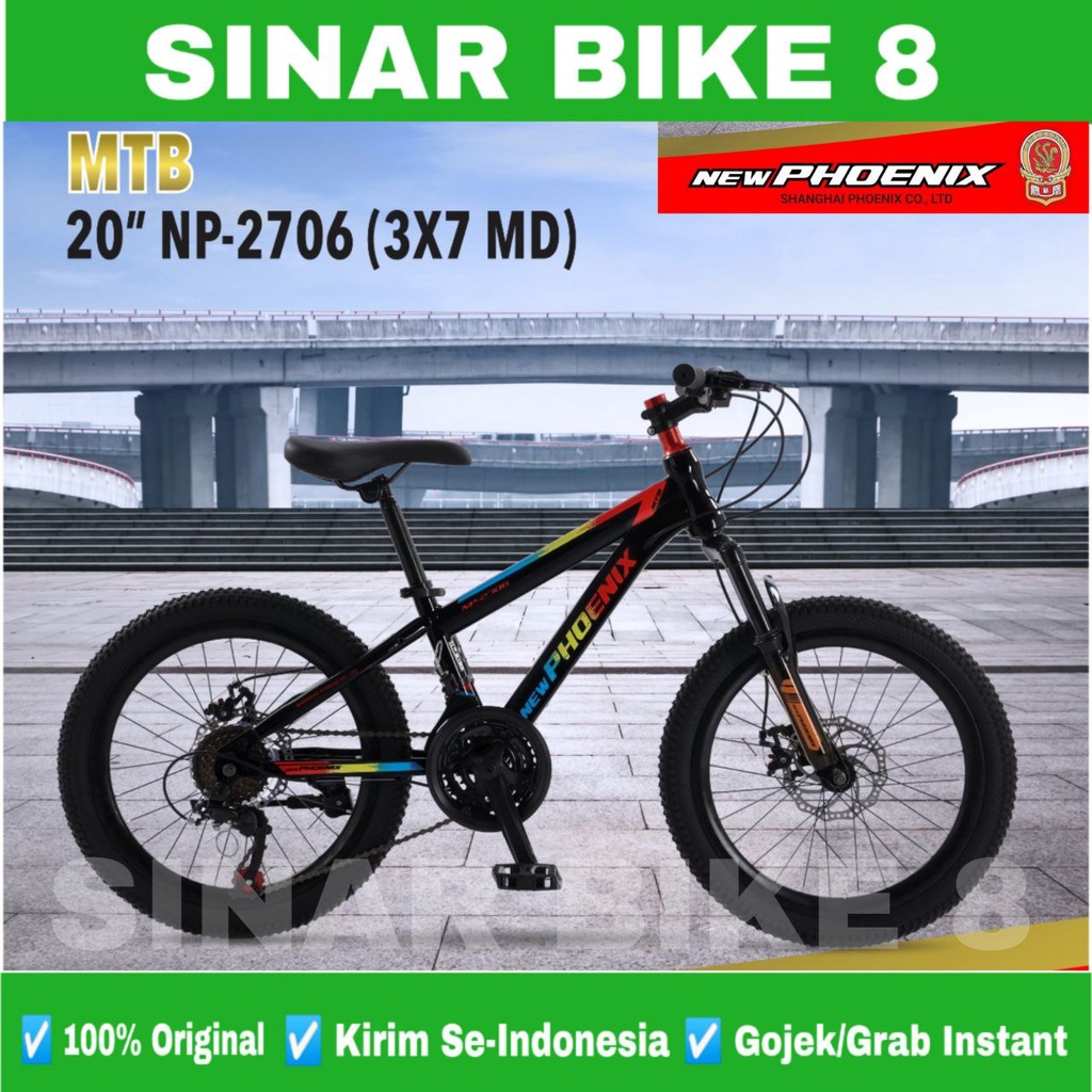 Sepeda Gunung MTB PHOENIX NP-2706 Ukuran 20, 24 &amp; 26 Inch 21 Speed Rem Cakram