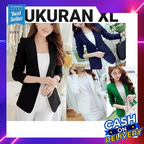 Jaket Blezer Wanita Korea/Jas Blezer Wanita Long Coat Mentel Kekinian DG33 Blazer Formal Wanita Hita