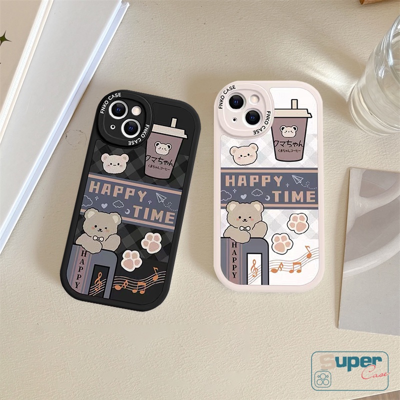 REDMI Casing TPU Lembut Xiaomi Redmi9 12C A1 9A 10A 10 9T 10C 9C NFC Note 11Pro 10 8 9 9s 10s 11 11s 9pro 10pro Max POCO F4 M3 X3 Pro X3 NFC Lovely Kartun Beruang Milk Tea Silicon Sarung