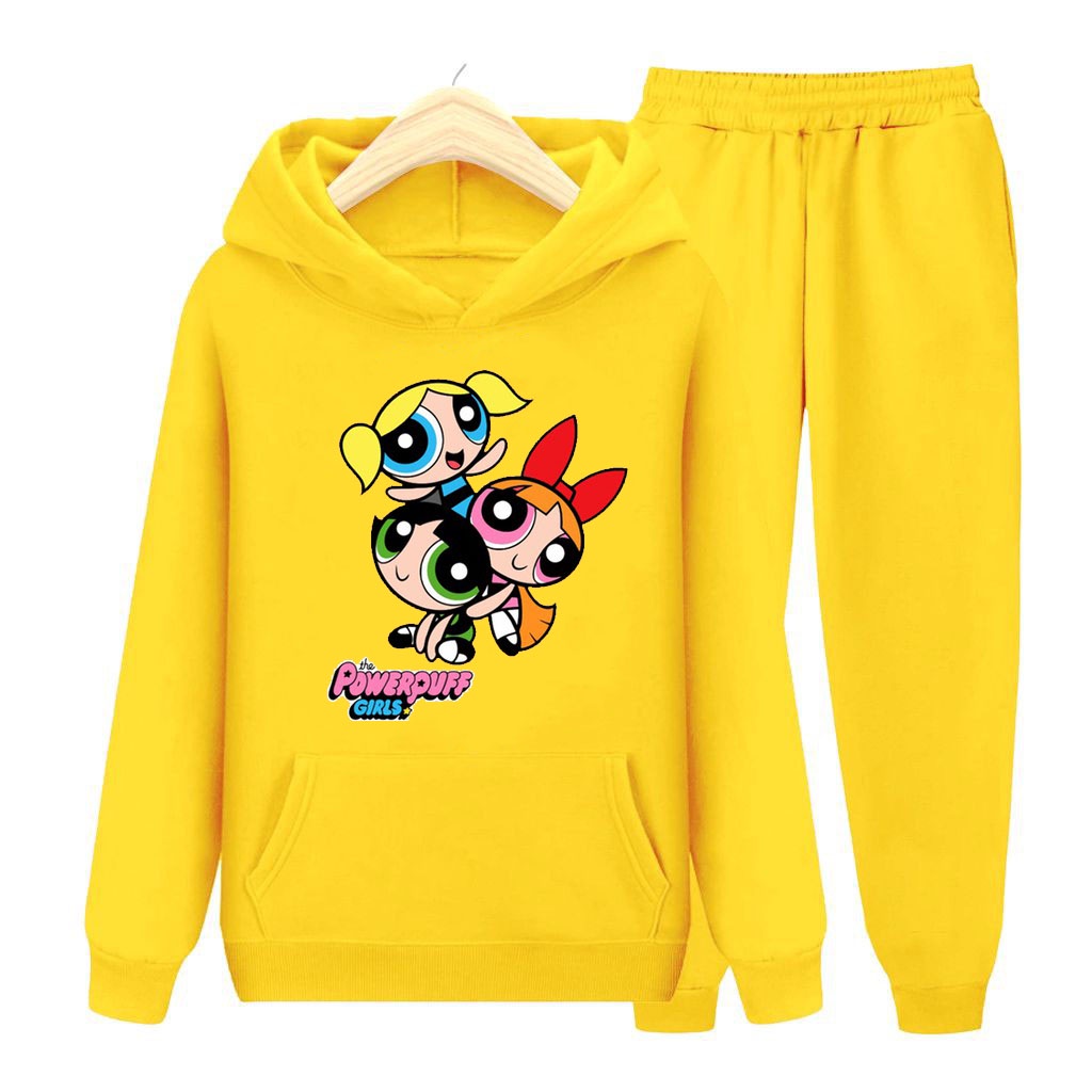 YMF - Setelan Sweater Anak Perempuan PowerPuff Girls | Setelan Anak-Remaja®