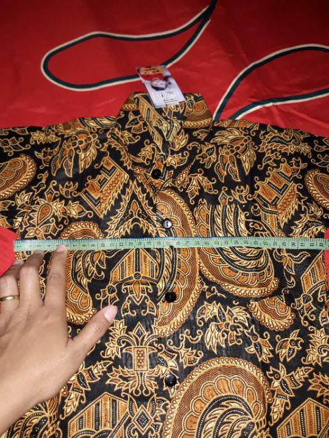 Hem Kemeja Anak Batik Motif Keren Coklat Hitam Kerang Halus Seragam