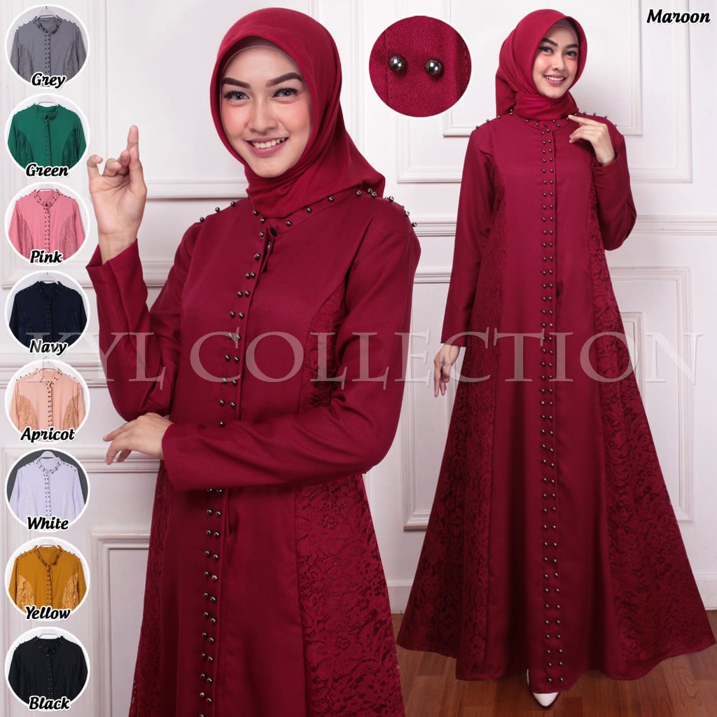 (100% RealPict) Gamis Luxmote Busui Brukat Corneli Dress Maxi Baju Muslim Pesta KONDANGAN KEBAYA