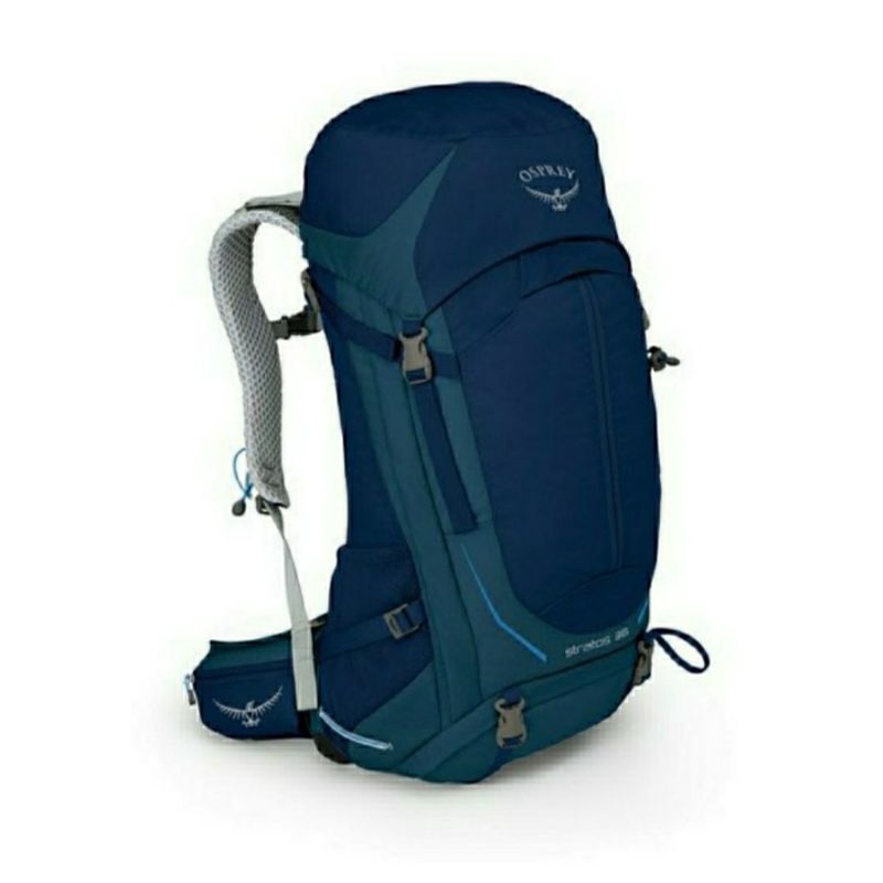 TAS GUNUNG OSPREY STRATOS 36 BLUE BERGARANSI INCLUDE RAIN COVER
