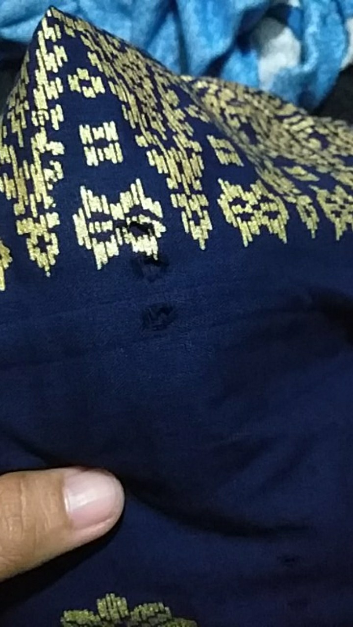 Set Couple Batik Songket Palembang Navy Gold