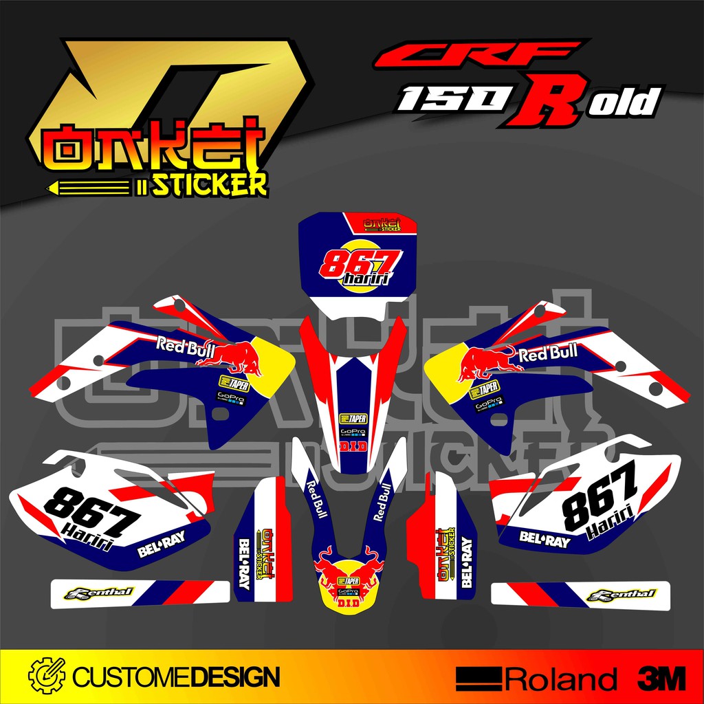 DECAL STICKER CRF 150 R OLD RB