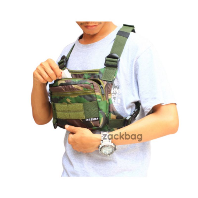 Tas dada pria Chest bag rig Jamut Malvinas