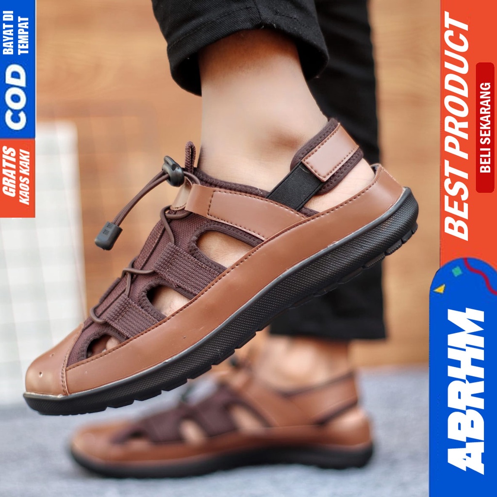 Sepatu Sendal Pria Casual Sepatu Slop Keren Kerja Outdoor Kulit PU Original LEXXA ABRHM