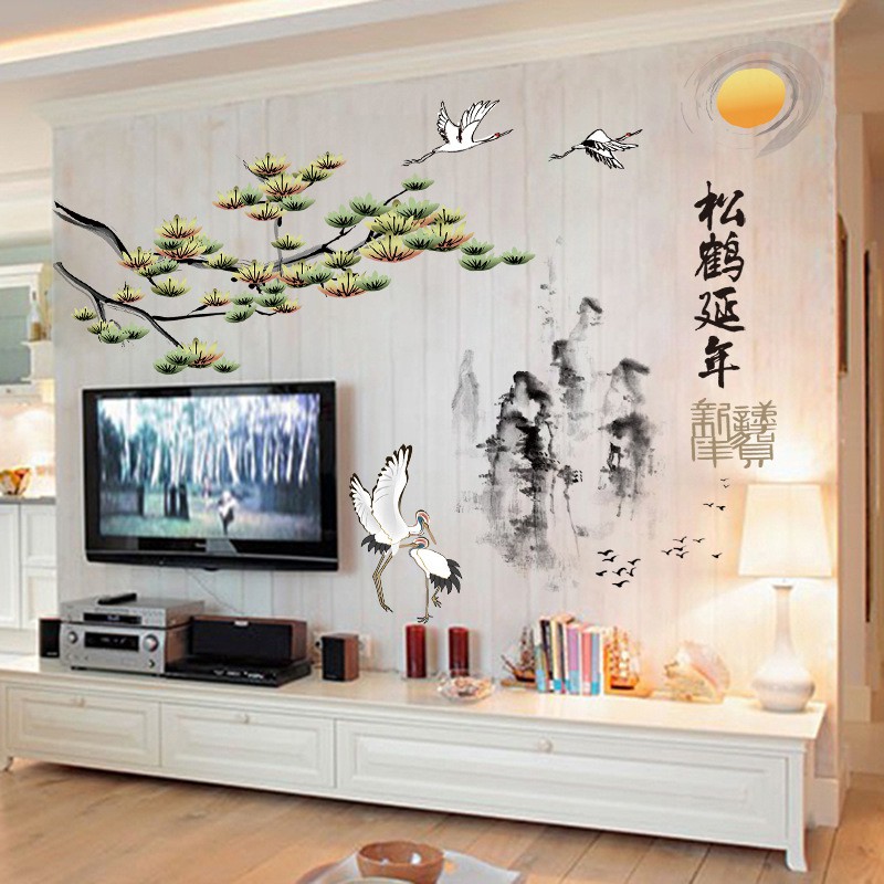 RELIZA WALL STICKER SAKURA HIJAU CHINESE ANGSA POHON RANTING HIJAU GREEN XL8235 STIKER DINDING