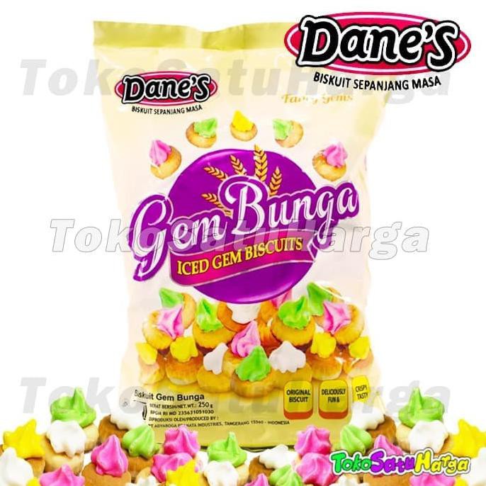 

Super Hot!! Biskuit Gem Bunga Rose Kue Monas Jadul Bermerek Danes 250 G Halal Bpom