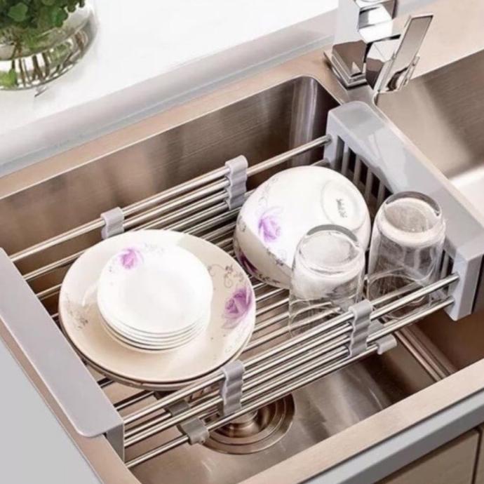 Tempat tirisan piring dan buah stainless/rak tirisan piring dan buah